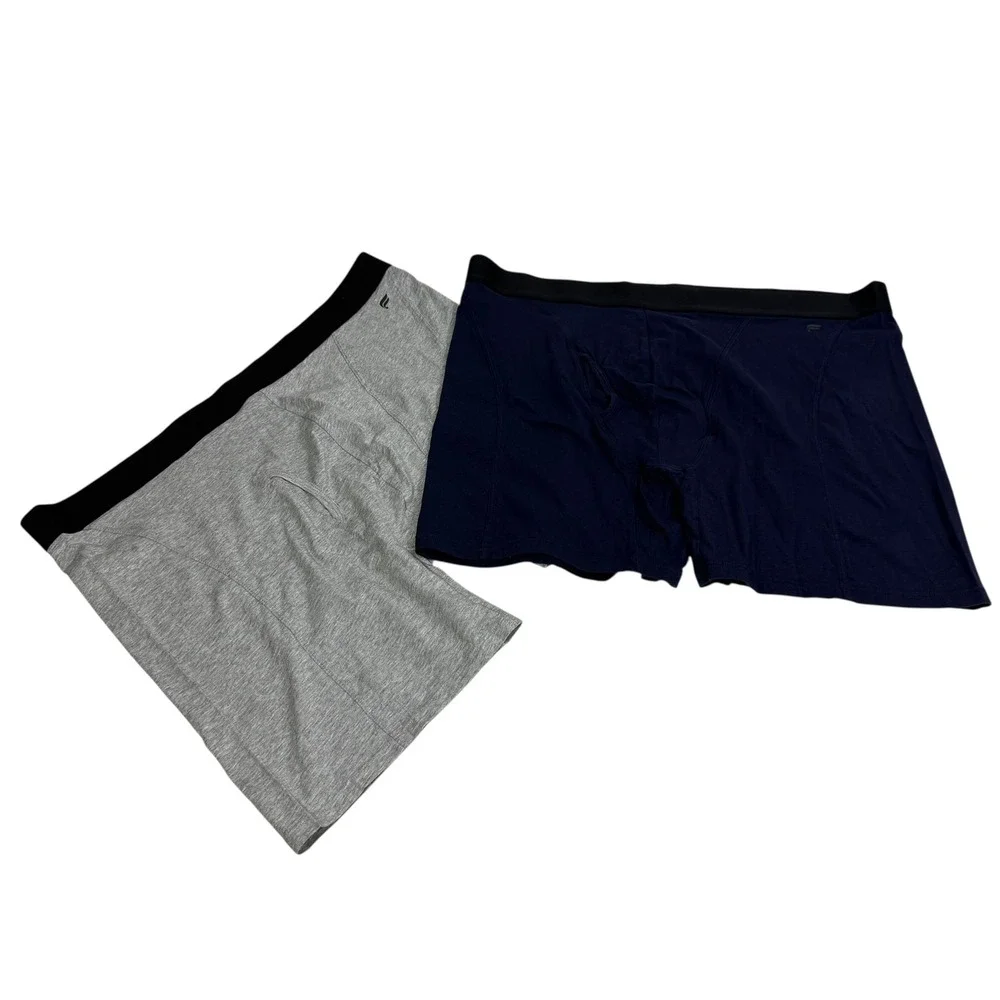 Fabletics Mens Boxer Briefs XXL 2 Pack Navy Blue / Gray Cotton Modal‎ Stretch